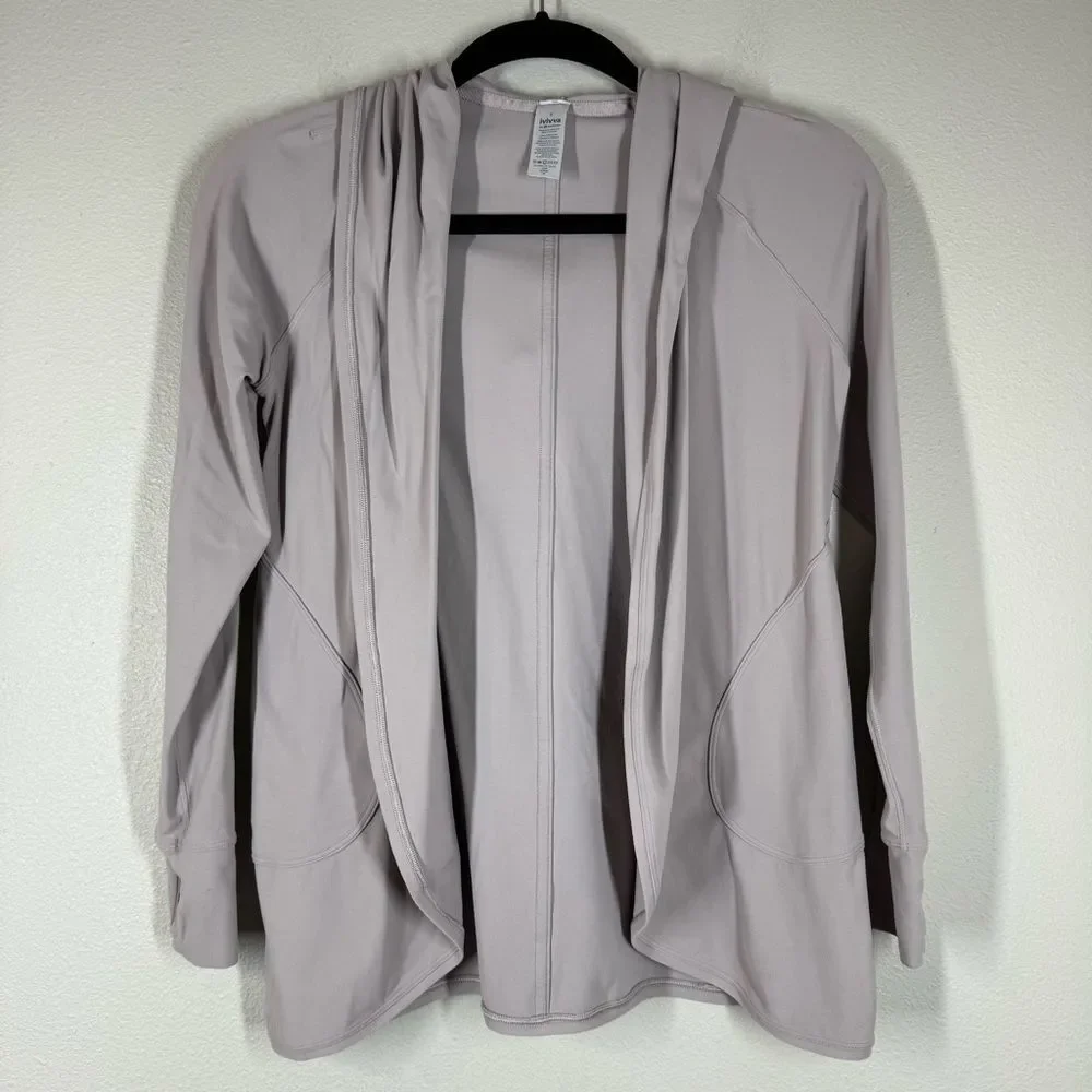 Ivivva Girls Lululemon Hooded Cardigan Wrap Baby Pink Pockets Size 8